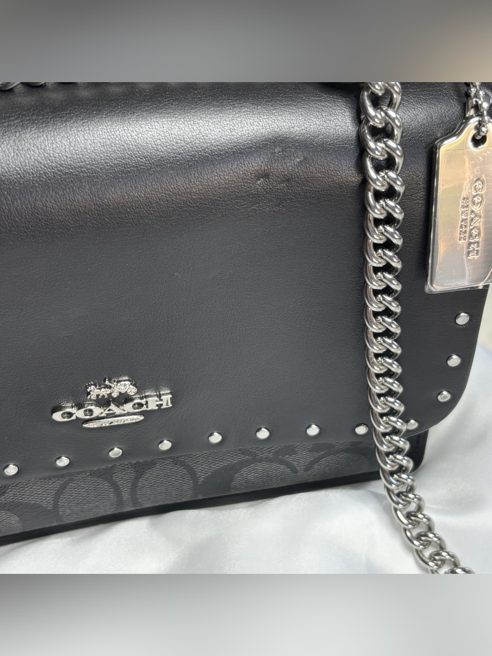 Coach Klare Crossbody In Signature Canvas With Rivets - Picture 2 of 16